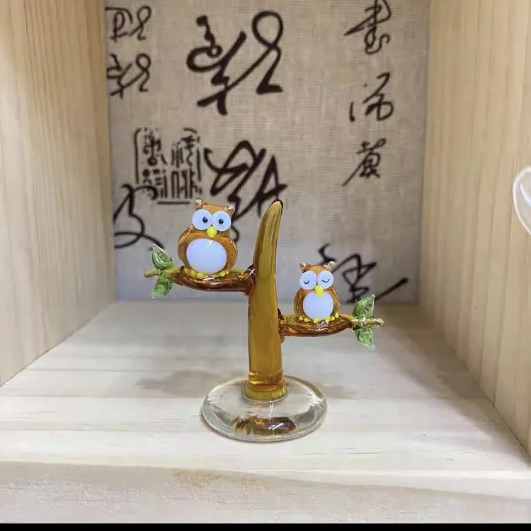 聪明鸟树纯手工琉璃（淄博礼物）手工制品轻微色差制造痕迹属于正常