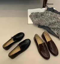 单鞋小皮鞋春秋新款法式复古休闲软平底一脚蹬乐福鞋 D8928-6