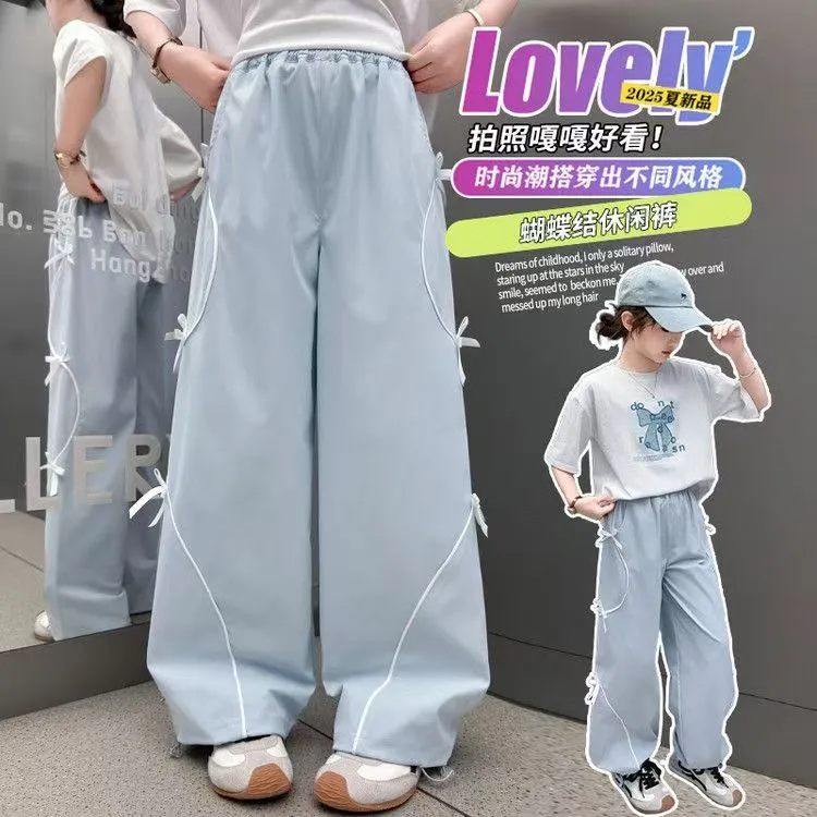 女童夏装阔腿裤速干儿童运动长裤子薄款束脚裤女宝宝休闲裤