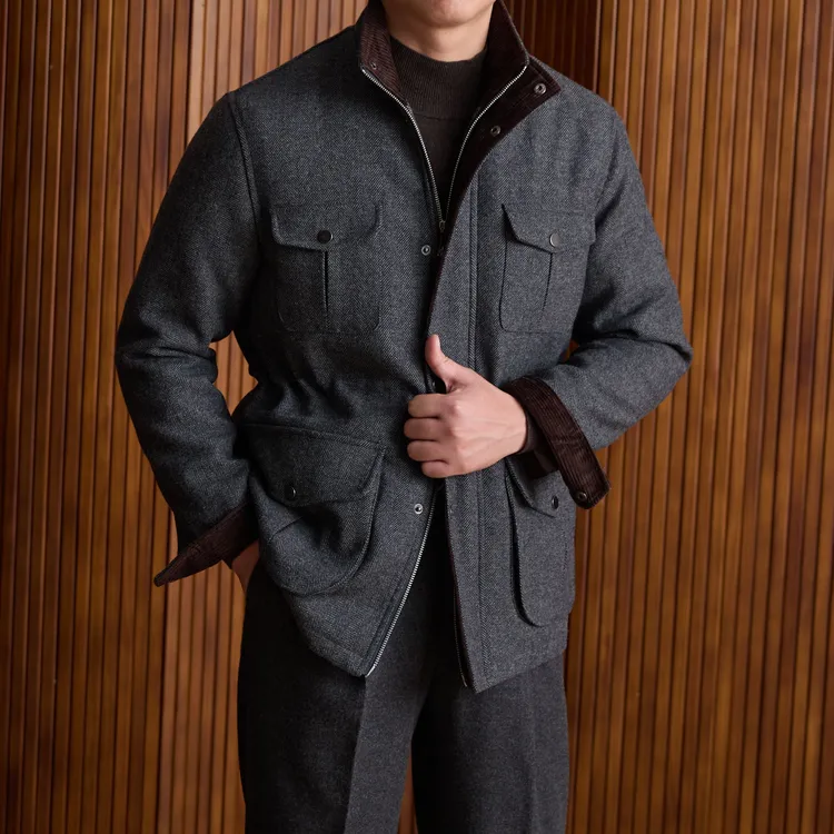 西格Xg【重工羊毛加棉】冬款拼接领夹克6659