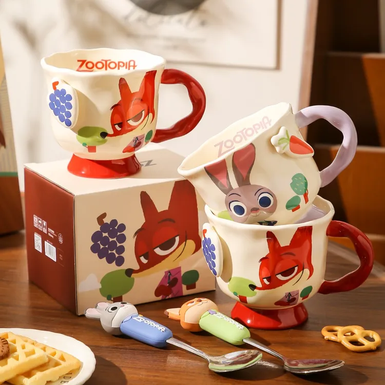 疯狂动物城朱迪&尼克马克杯高颜值情侣对杯家用咖啡杯女生日礼物