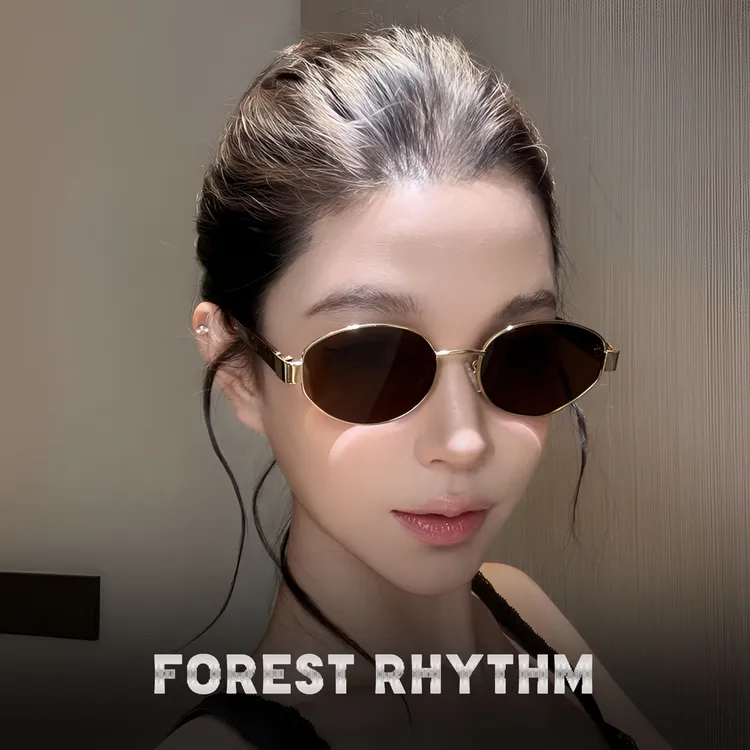 椭圆猫眼墨镜女款复古高级感显脸小2025新款老钱风茶色小框太阳镜