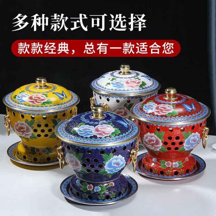 景泰蓝单人小火锅自助火锅家用商用自助小火锅珐琅火锅耐烧耐用