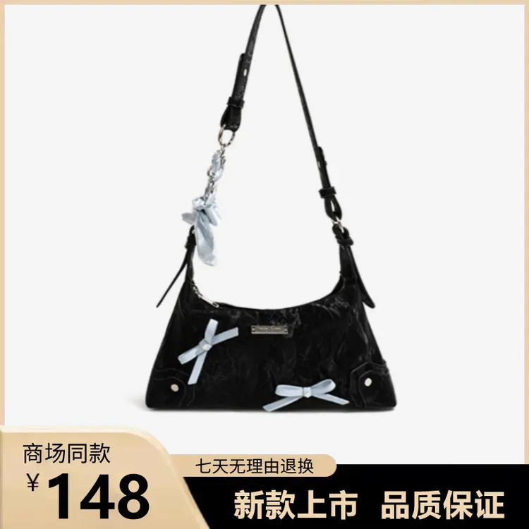 小众质感包辣妹蝴蝶结腋下法棍包2025新款斜挎包出门随身小包