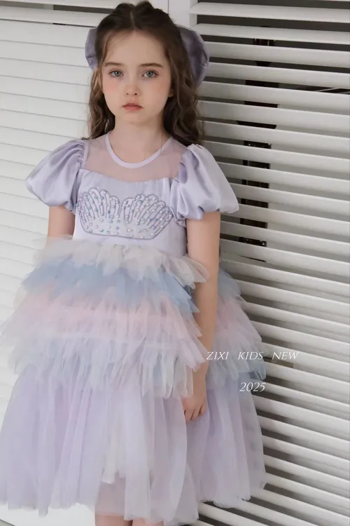 【七彩祥云】ZX-033-儿童时尚高级款重工洛丽塔彩色纱纱裙（夏款）