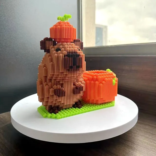 2025笔筒卡皮巴拉拼装玩具积木益智解压客厅摆件儿童成人男女礼物