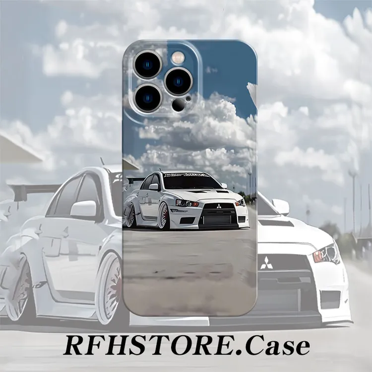 ZMGX蓝天白色赛车适用苹果16/15pro菲林手机壳华为P70vivoppo小米