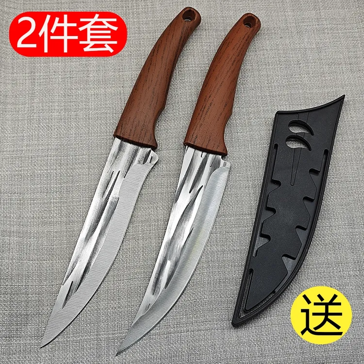 2把装锻打剔骨刀屠宰分割刮毛刀牛扒刀厨房瓜果水果刀锋利刀具