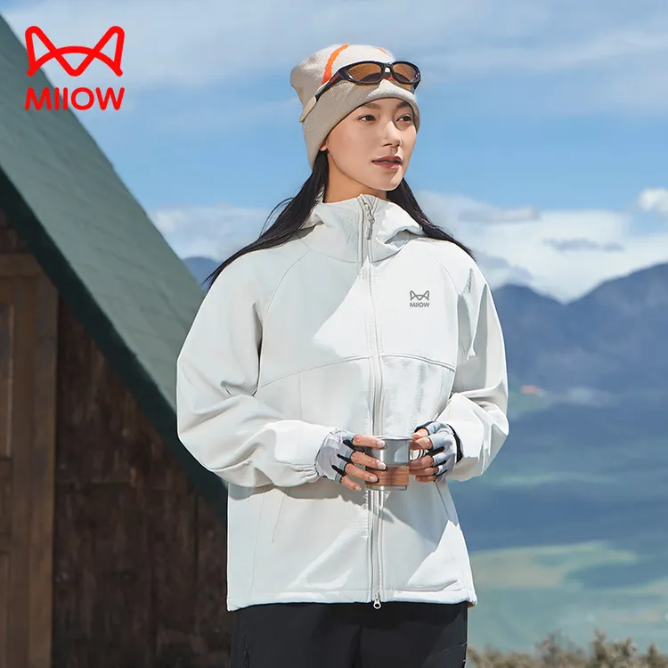MIIOW CLASSIC/猫人经典防风防水透气软壳衣徒步登山情侣外套连帽