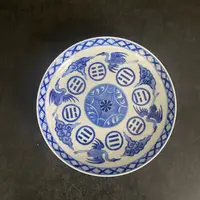 4399 青花云鹤八卦纹赏盘