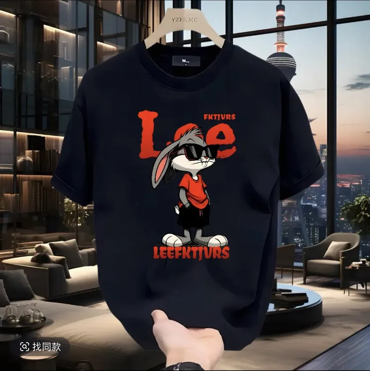 2025夏季爆款美式潮牌纯棉男士短袖T恤休闲轻奢体恤大码百搭上衣