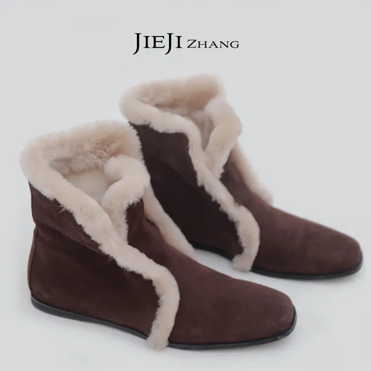 【JIEJI ZHANG】高级定制秋冬时尚百搭羊皮高筒靴351416