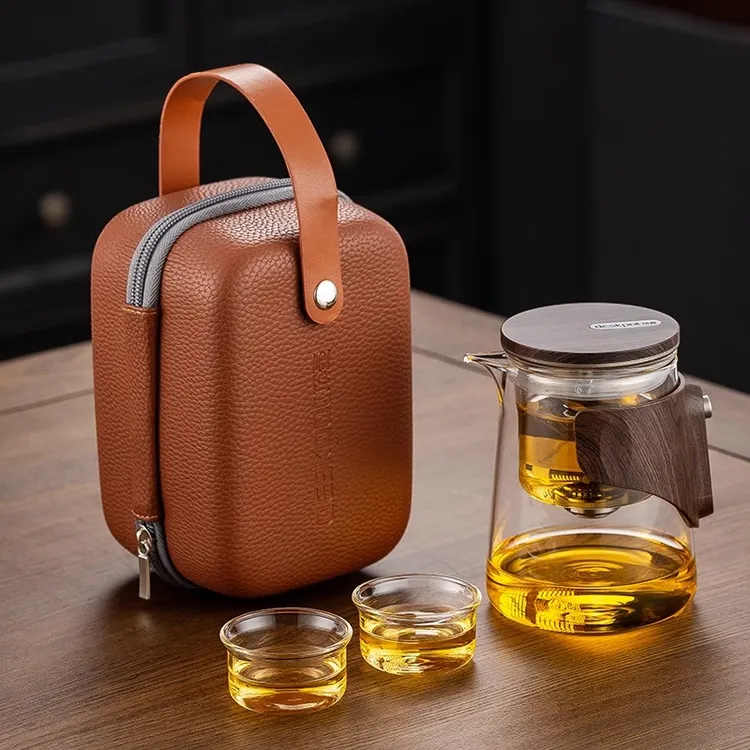 新款磁吸飘逸杯泡茶壶茶水分离玻璃内胆冲茶器便携式旅行茶具