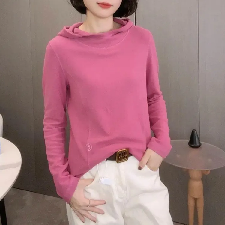 长袖连帽德绒卫衣女2025秋季新款双面绒韩版时尚简约百搭显瘦上衣