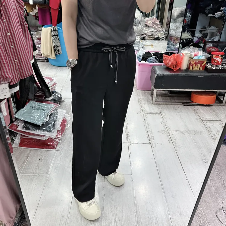 不易皱空调裤松紧腰超百搭8617欧美