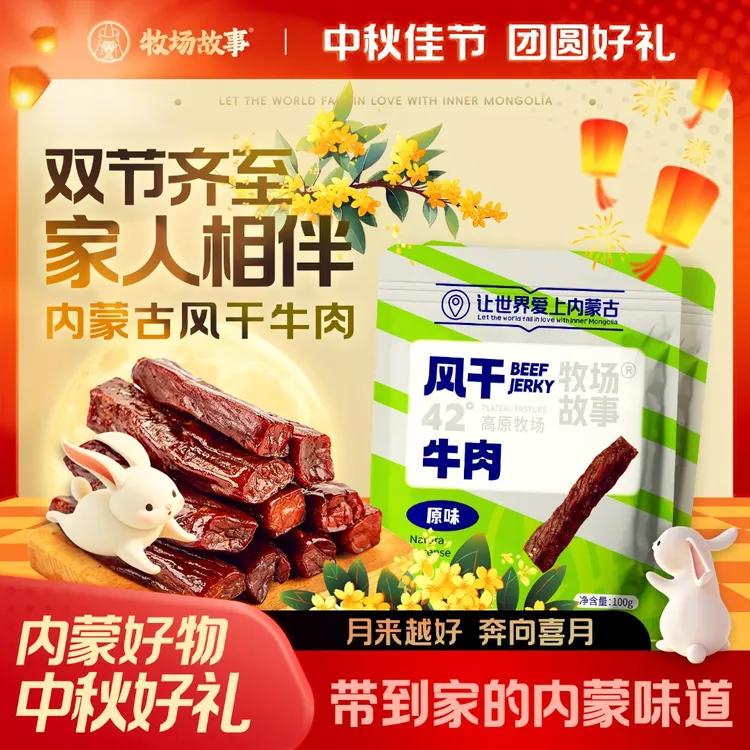 牧场故事内蒙特产风干牛肉干独立包装休闲零食
