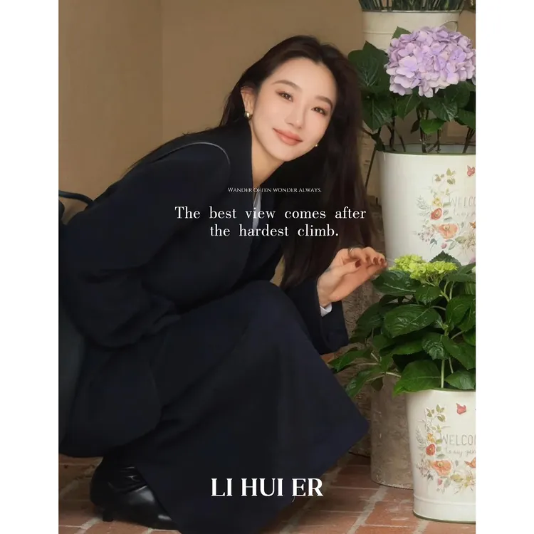 Li Hui Er 李慧儿【灰英黎】冬季新款轻奢加厚双面呢西装外套24307