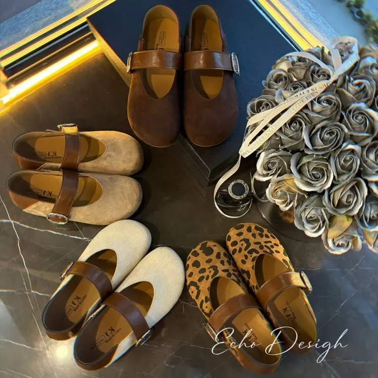 【ECHO】特！'复古浅口豹纹玛丽珍‘韩系圆头内增高勃肯单鞋女2025秋