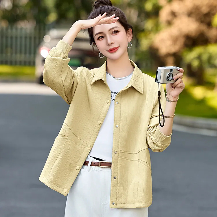 春秋短外套女2025新款中年妈妈时尚洋气宽松减龄休闲翻领薄款上衣