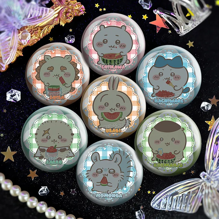 新二次元动漫同人谷子chiikawa周边反光镭射吧唧徽章吉伊卡哇小八