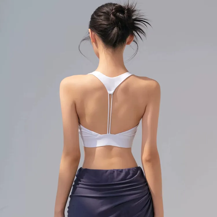 瑜伽运动小吊带背心女带胸垫美背文胸跑步健身普拉提防震聚拢内衣