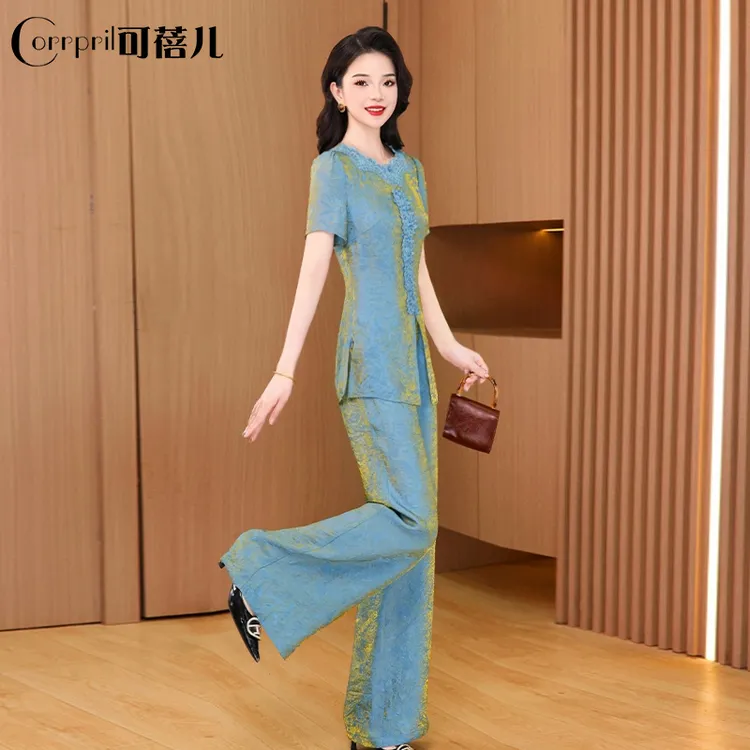 【可蓓儿】贵夫人时尚显瘦套装女夏2025新款杭州高端品牌超火两件套
