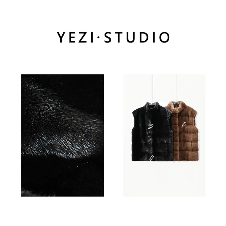 【废墟玫瑰】丹麦進口紫金级横排脊子靠坎水.貂皮草马甲25331015