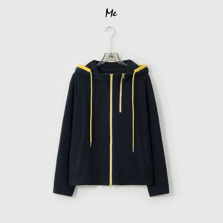 ME【南澳岛】绵柔显瘦撞色包边亲肤保暖时尚百搭连帽卫衣MESA4760