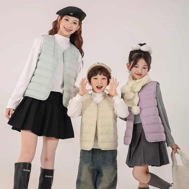 北内儿童轻薄羽绒马甲内搭校服神器男童女童宝宝羽绒服背心亲子装
