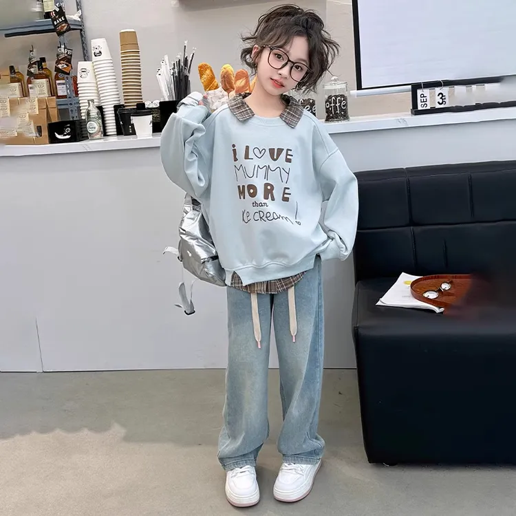 女童卫衣秋装2025新款时尚洋气韩版中大童女孩衣服春秋休闲上衣潮