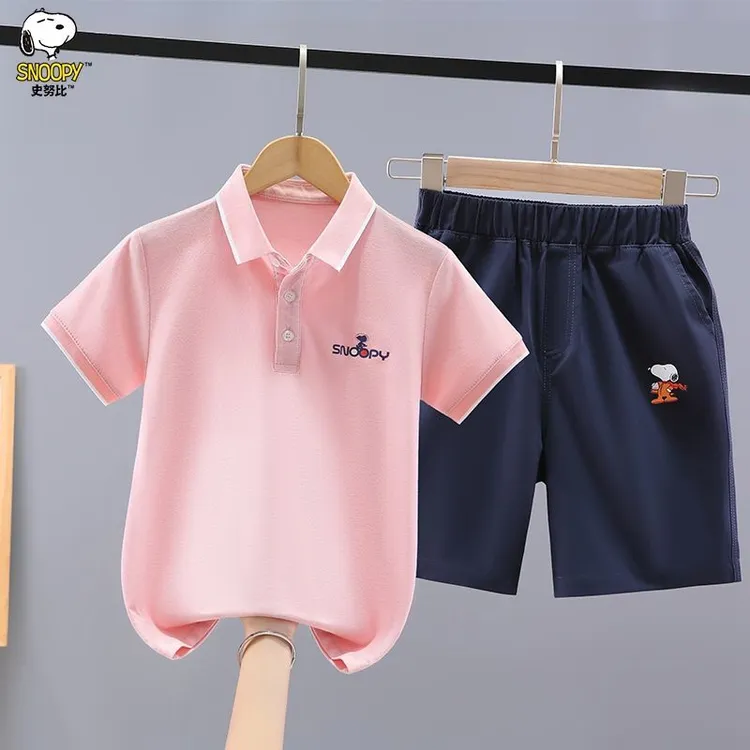 SNOOPY/史努比男夏季套装男孩短袖t恤两件套中休闲帅气潮开学装备