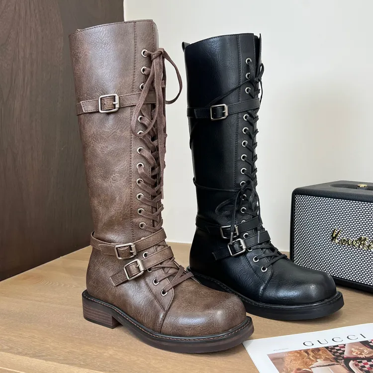 糖糖丨棕叶拂风丨显瘦神靴ins时尚高靴城职场切尔西;EQX55741