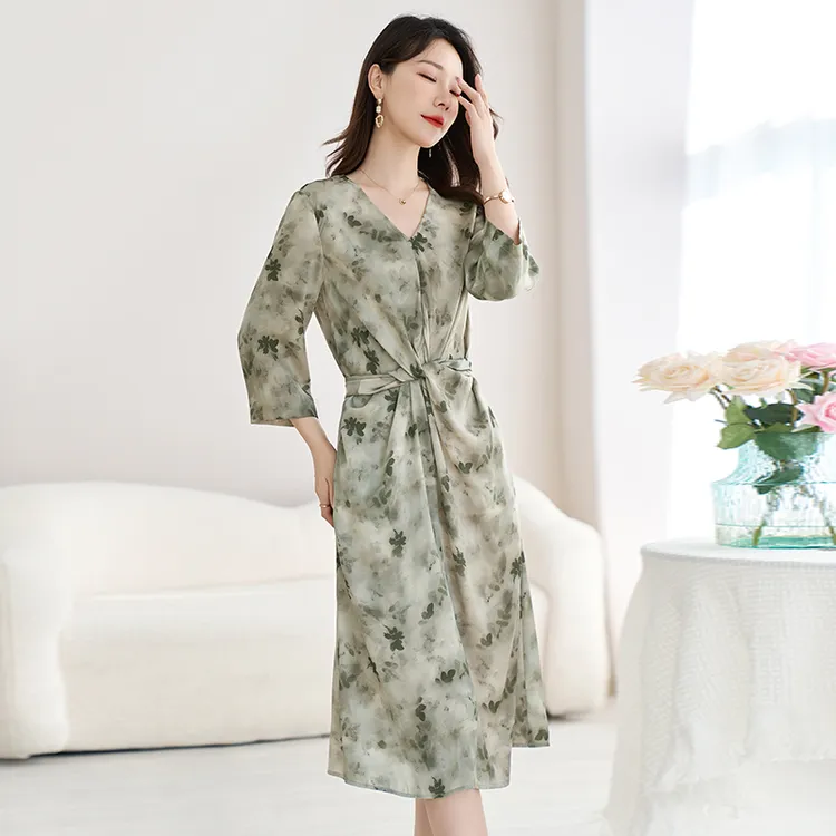 2025春夏新款桑蚕丝真丝气质轻奢女装连衣裙82598850