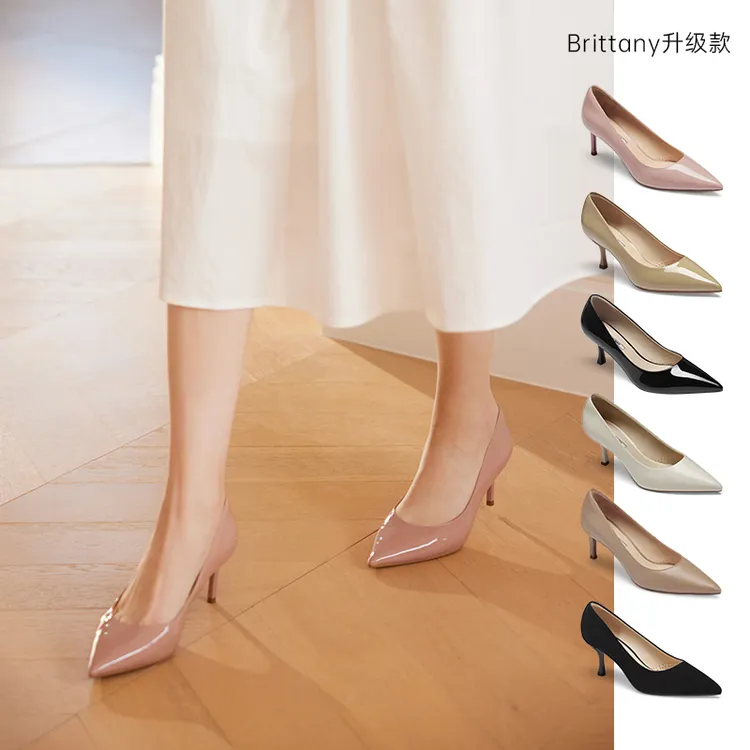 【达人T】73hours女鞋Brittany升级款通勤浅口高跟鞋气质细跟女