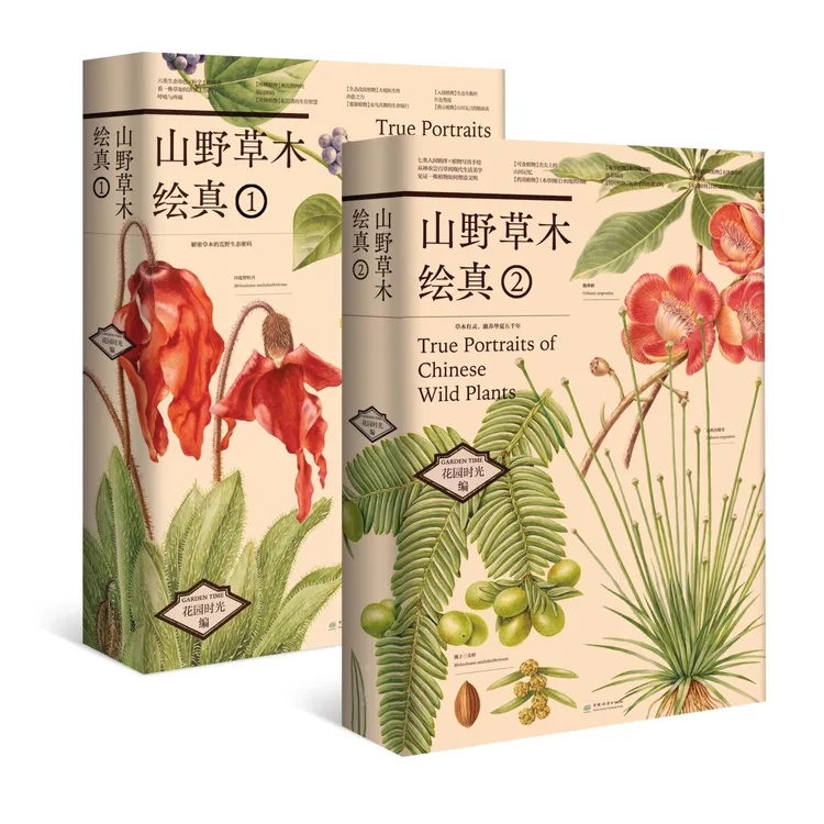 山野草木绘真①+②套装 买2送3 礼盒装
