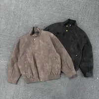 哈灵顿复古麂皮立领羽绒服高级款休闲质感腔调小众设计感穿搭