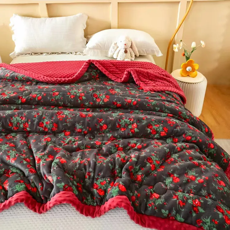 【破价福利】全消光高克重双面牛奶宝宝绒加绒加厚秋冬豆豆被