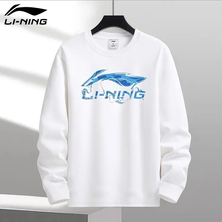 李宁卫衣男款2025秋季运动休闲潮流宽松圆领亲肤百搭印花套头衫