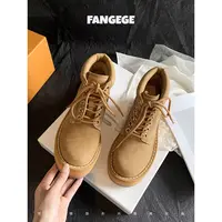 （现货/售罄不补）8cm踢不烂厚底女百搭大黄靴真皮马丁靴工装短靴