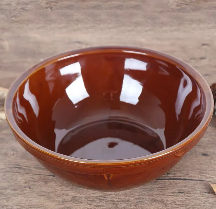 老式家用红釉和面盆加厚加深陶瓷晒酱盆