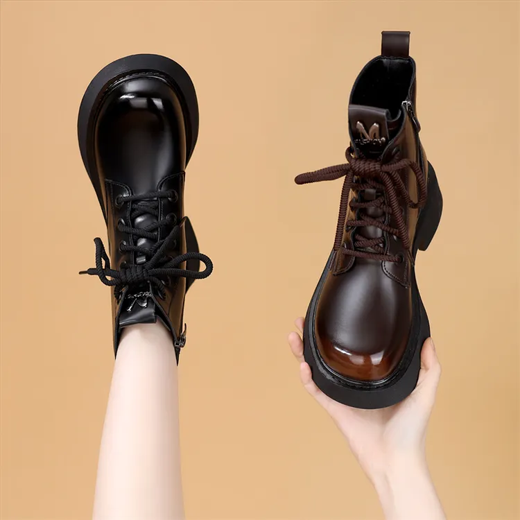 马丁靴女厚底显瘦爆款2025年秋冬新款女士短靴时尚百搭软底单靴子