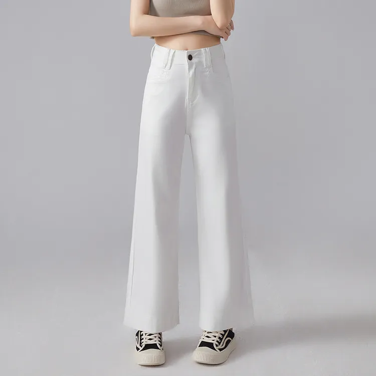 3301莱赛尔天丝九分直筒微喇裤 垂感好面料软高腰有弹力