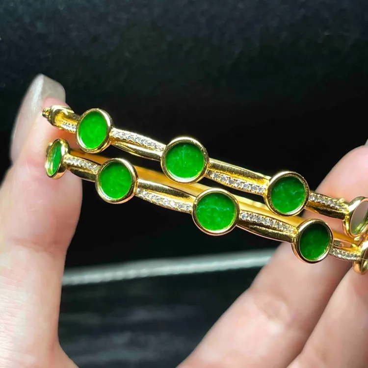 【魏来意】S925翡翠五帝手镯（3-7mm）【多样性发一】