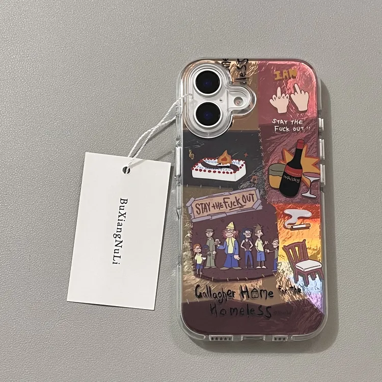个性撞色拼接无耻之徒合集适用苹果16pro手机壳iPhone15全包14/13
