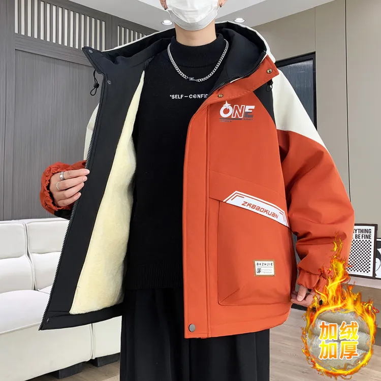 2025新款男装爆款秋冬款外套冬季青少年学生帅气加绒加厚保暖夹克