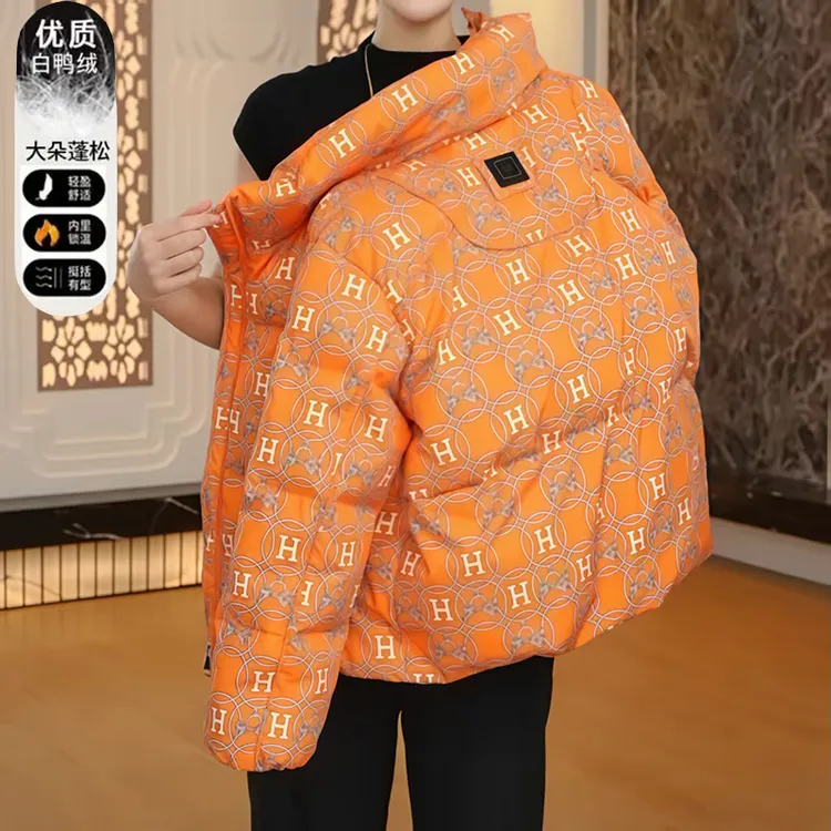 白鸭绒羽绒服女短款2025秋冬季新款韩版宽松加厚高级感面包服外套