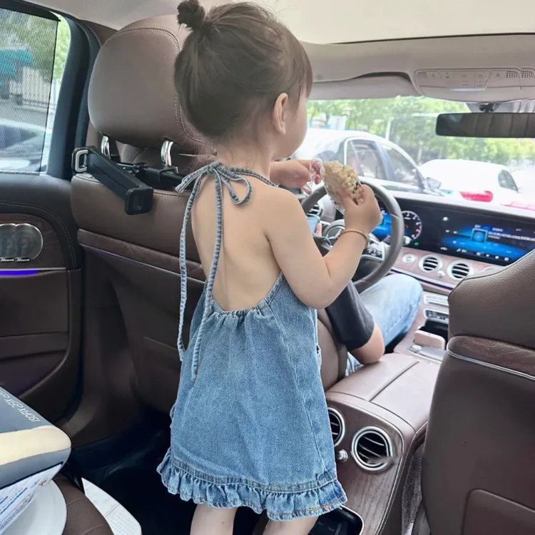 壹妈韩版童装女童夏季新款儿童连衣裙洋气时髦小女孩牛仔吊带裙子