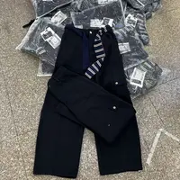 63560早秋新款宽松百搭显瘦阔腿工装弯刀休闲裤