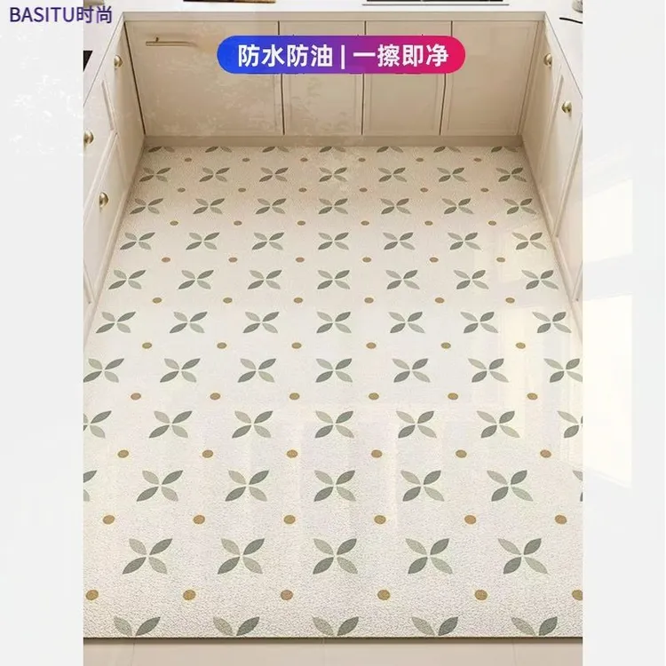 厨房专用地垫防水防油pvc可擦免洗家用皮革地毯门厅防滑防脏脚垫