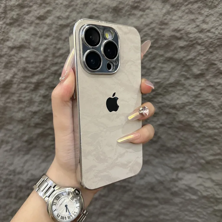 绒布款电镀边日用苹果16promax手机壳套装iPhone15带镜头膜14硬